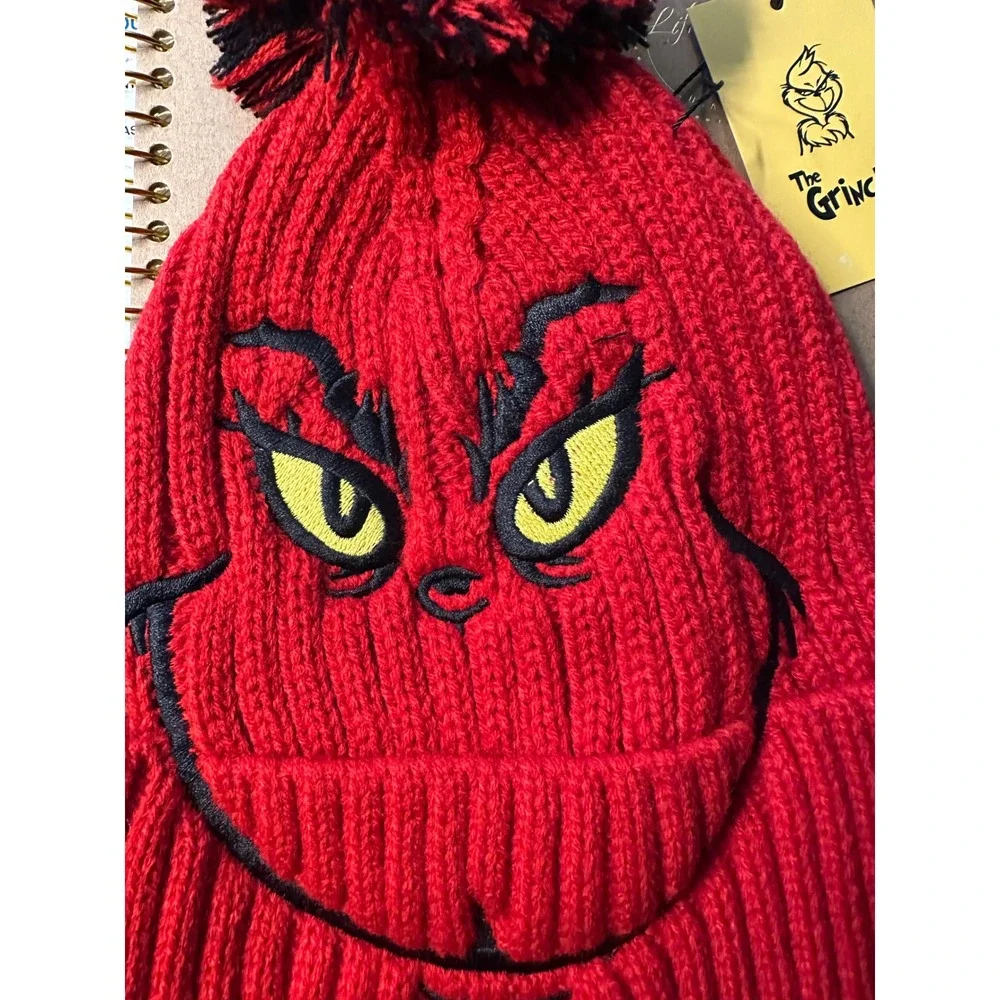 NWT The Grinch Kids Beanie Hat‎ Winter Toboggan Christmas Dr. Seuss Green Red